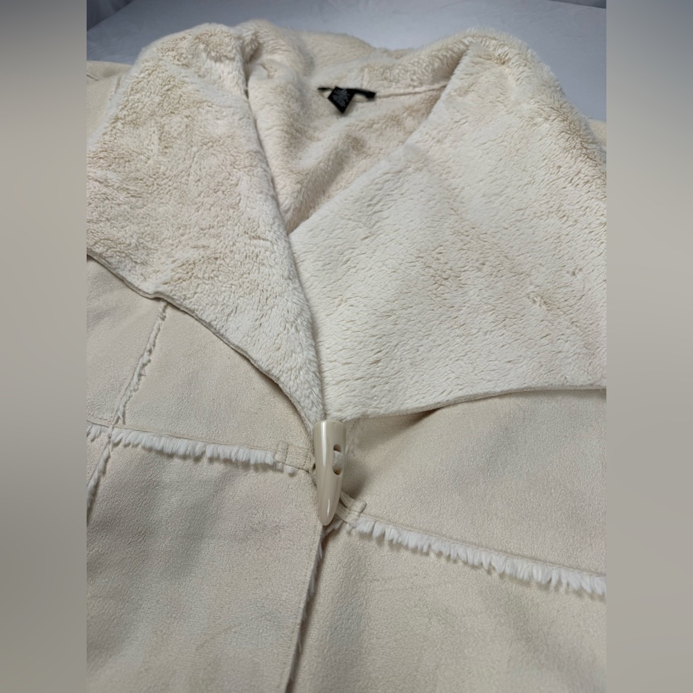INC International Concepts Cream Faux Shearling Wrap Jacket 2X - Picture 6 of 12